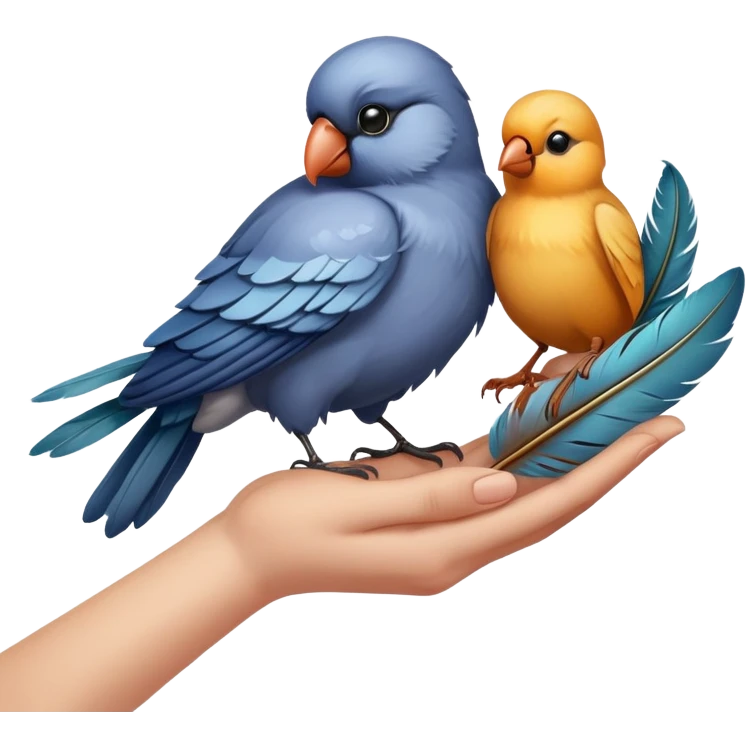 Pájaro en una mano emoji
