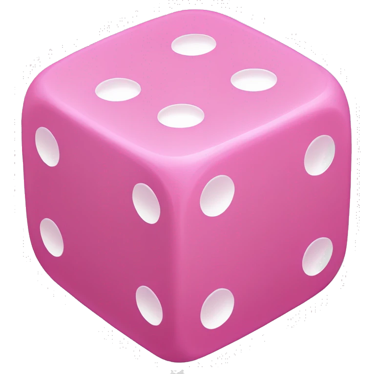 Pink dice with the circles as hearts  emoji