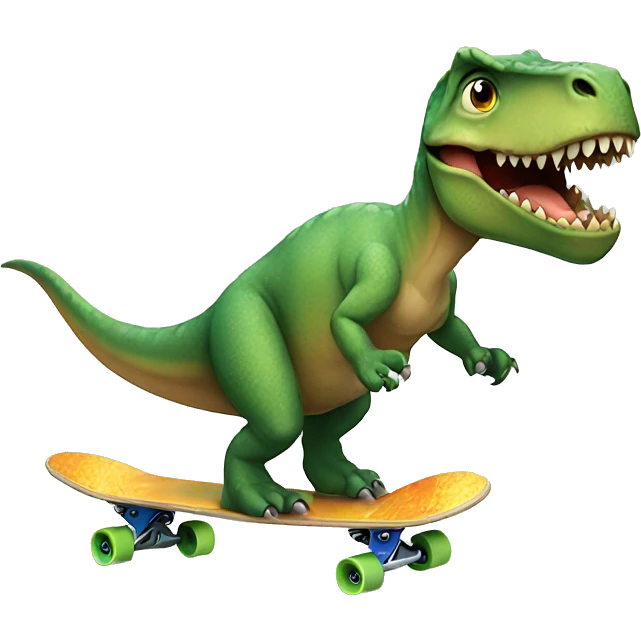 Dinosaur riding skateboard  emoji
