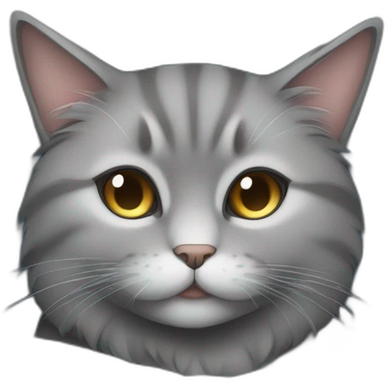 A fluffy gray cat curled up in the center of the bed The cat's eyes are closed and it is sleeping peacefully The cat's fur is soft and luxurious emoji