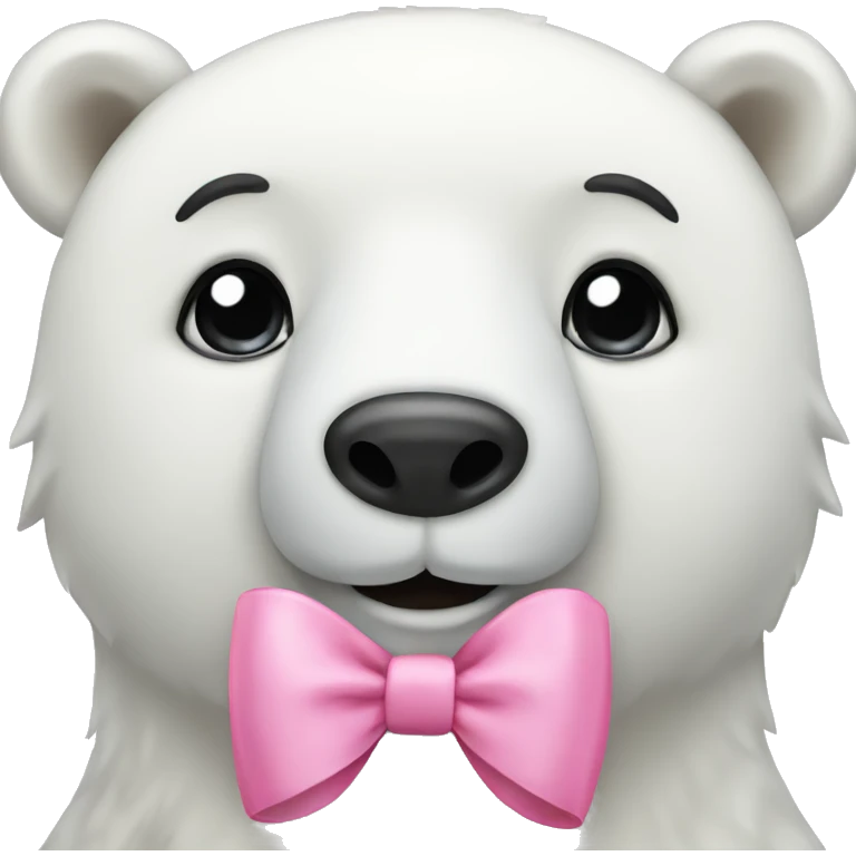 polar bear with pink bow emoji