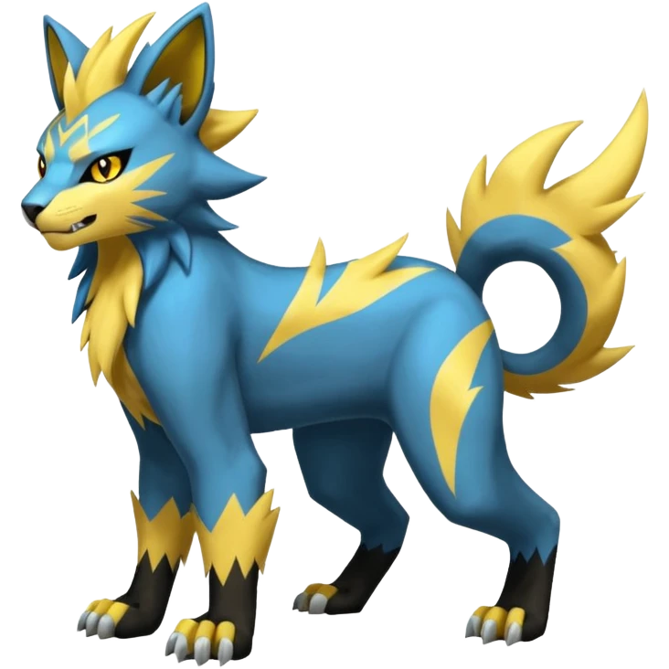 Zeraora-Manectric-Luxray-Bobcat-Fakémon-fusion-animal-creature, full body  emoji