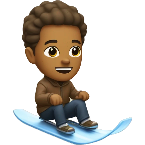 Ninho avec une luge en forme de têe  emoji