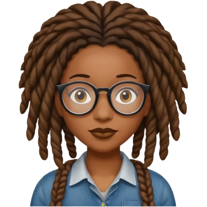 graphic designer with locs black woman emoji