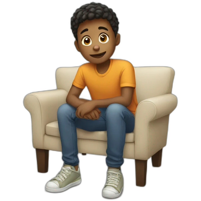 boy sitting in home emoji
