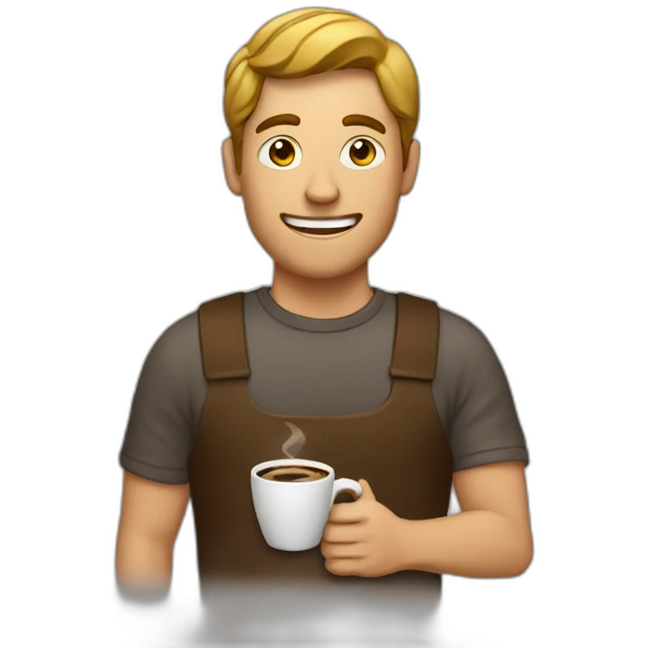 man holding a cofee emoji