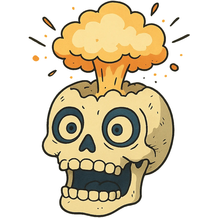 ghibli style mindblown skull emoji