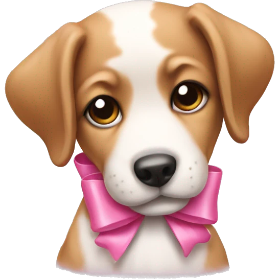 Puppy with a pink bow emoji