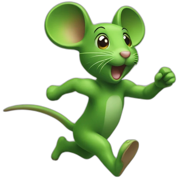 green mouse running emoji