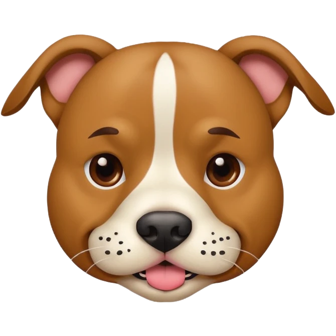 pitbull dog wearing a funny mustache emoji