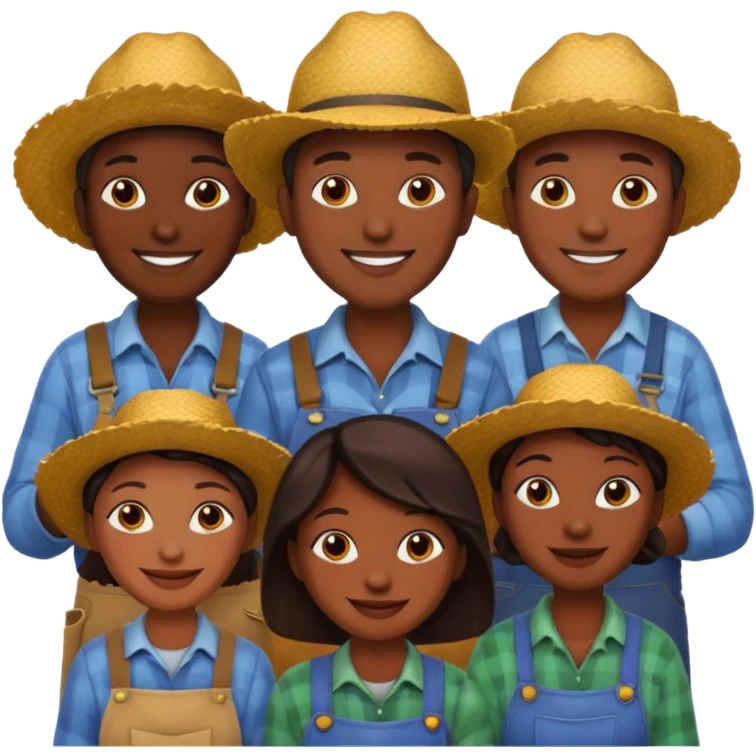 farmer group , dark skin emoji