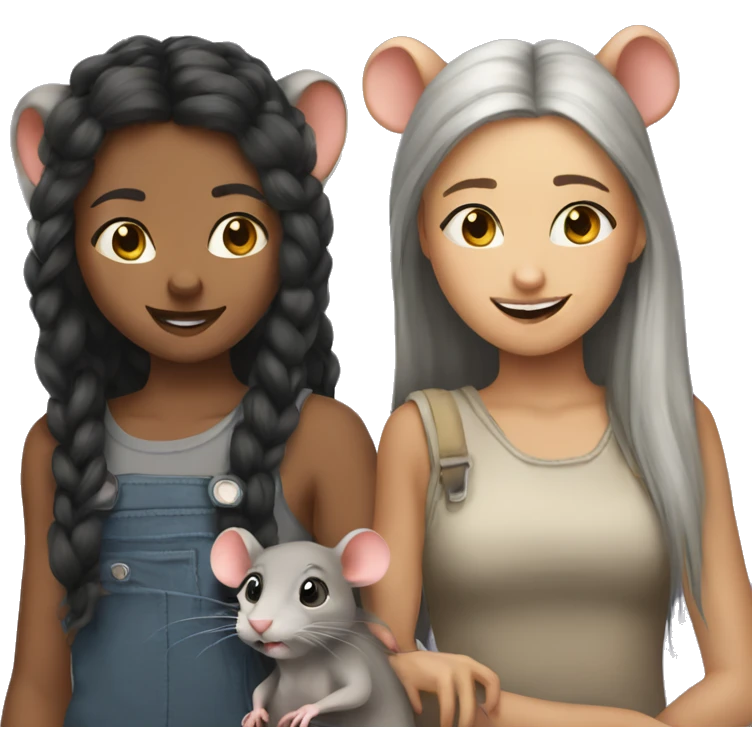 Rats girls together  emoji