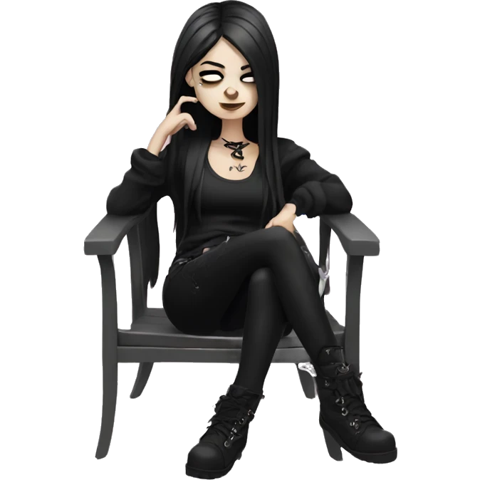 Goth girl relaxing emoji