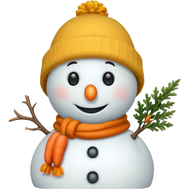 snowman wearing yellow hat emoji