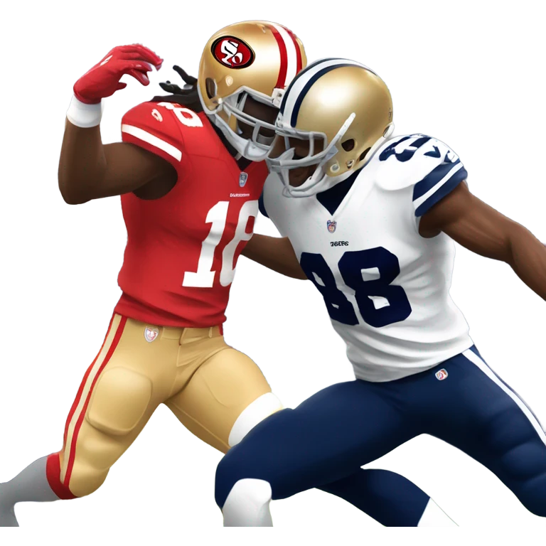 49ers player fighting cowboys player emoji