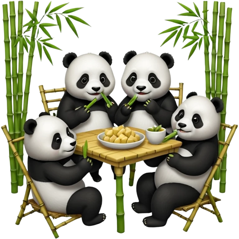 famille panda à table emoji