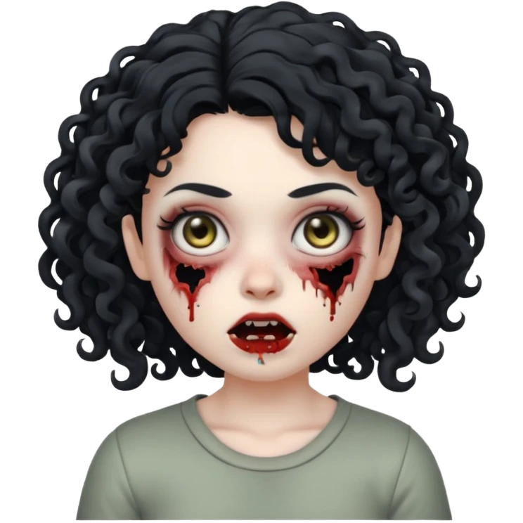 Eu quero fazer um memoji de zombie com cabelo cacheado feminino  emoji