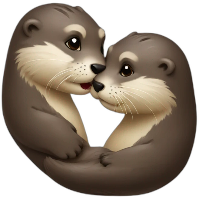 An otter that gives a kiss emoji