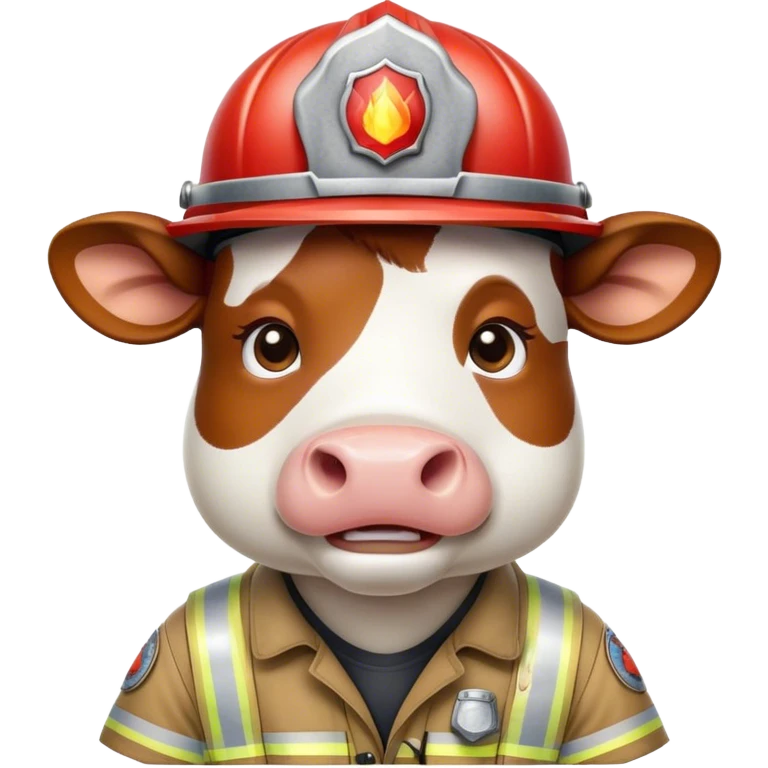 Kuh die stinkt und eine feuerwehrkappe trägt emoji