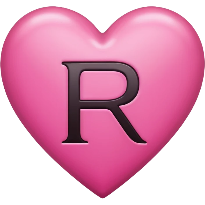 Make a pink heart with an R in the middle emoji