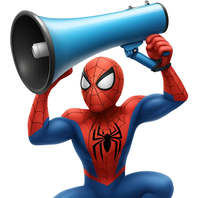 Spider-man holding megaphone emoji