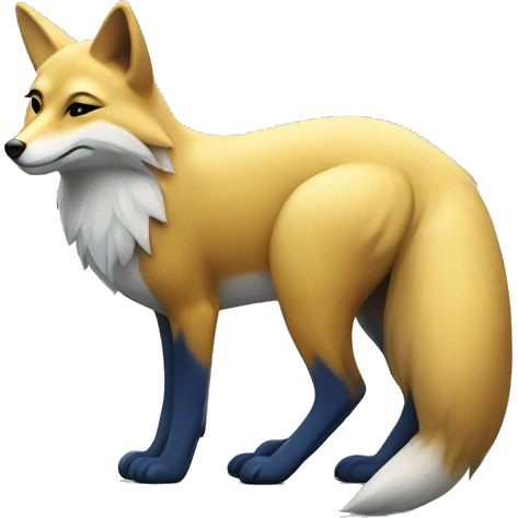 A blue fox with golden sending a kiss emoji