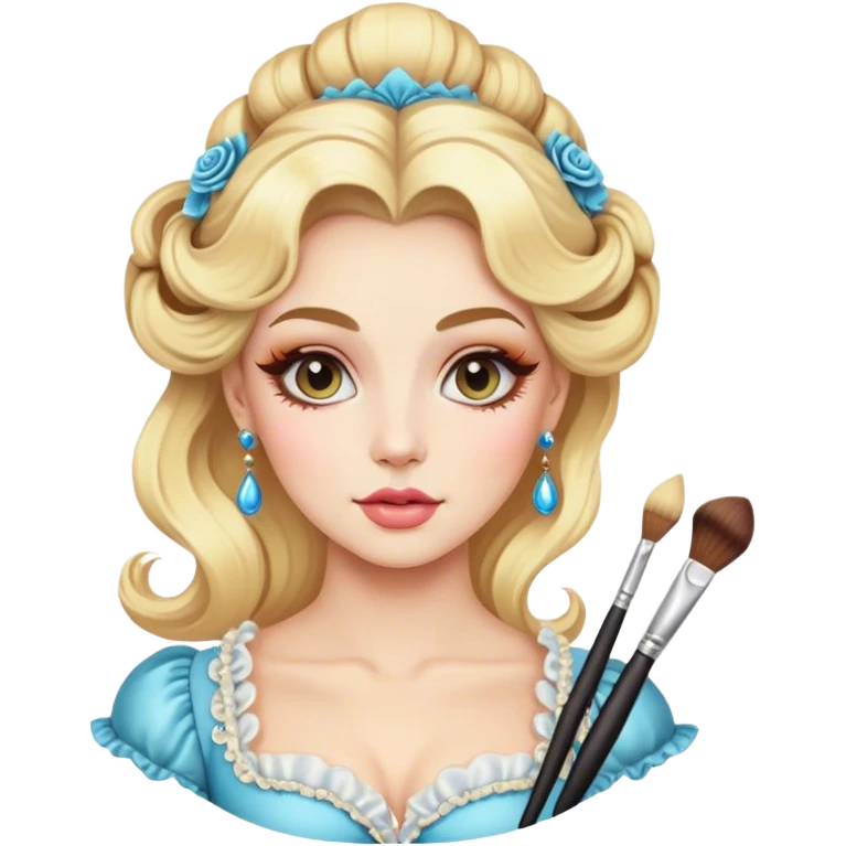blonde makeup artist, rococo emoji