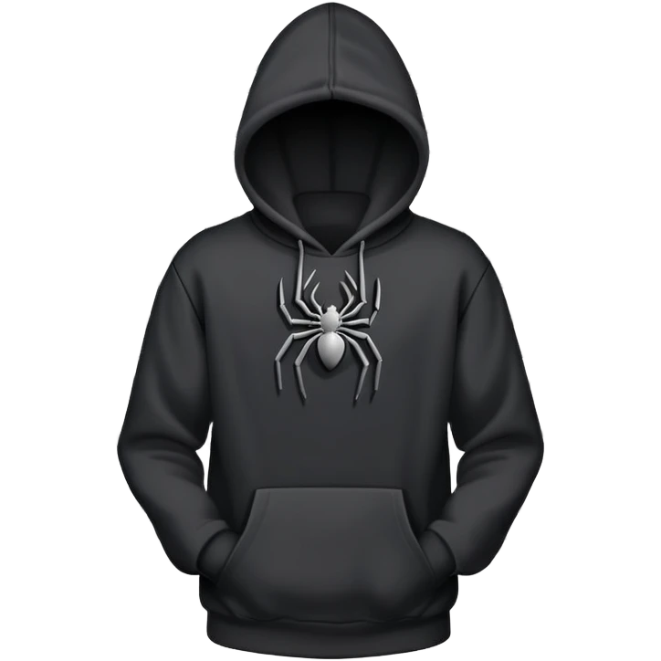 black hoodie with a grey spider web with no spider on it emoji