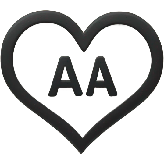 heart with a letter A in side  emoji