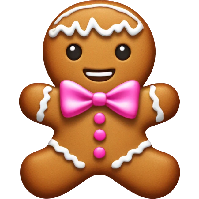 Gingerbread with pink bow emoji