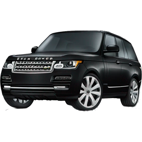 Black Range Rover with shinny wheels cartoon emoji