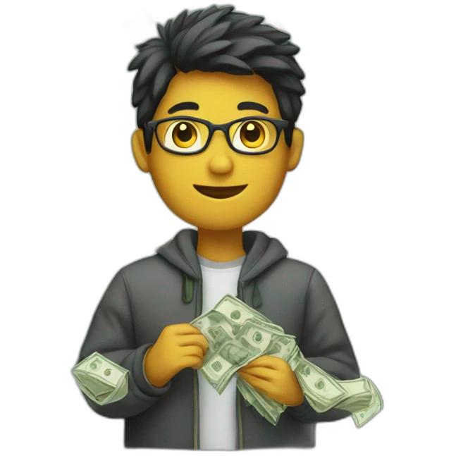 student with money emoji