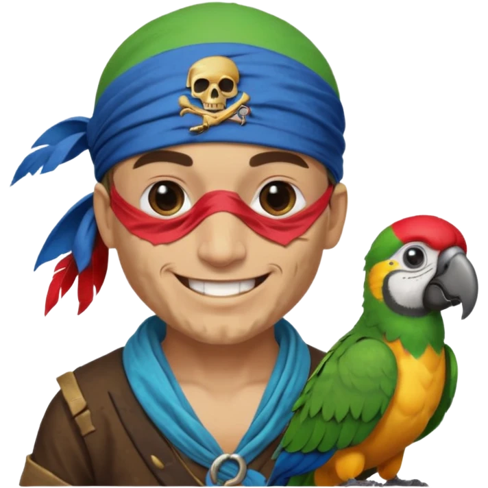 pirate and parrot emoji