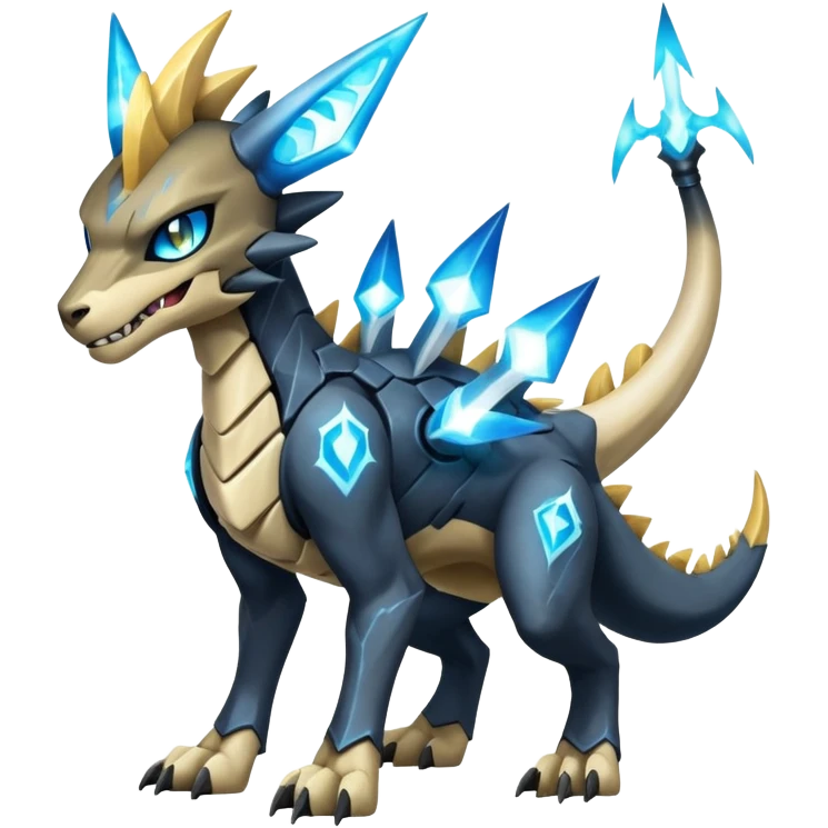 Manectric-Luxray-Cubone-Marowak-Draco-Fakémon-hybrid-creature (full body), 4 legs emoji