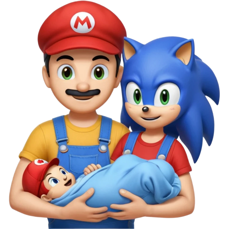 make sonic giving birth was mario watches happy emoji