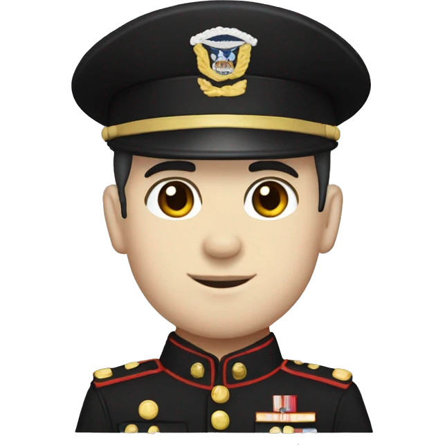 American Marine with pale skin, black hair, and hat  emoji