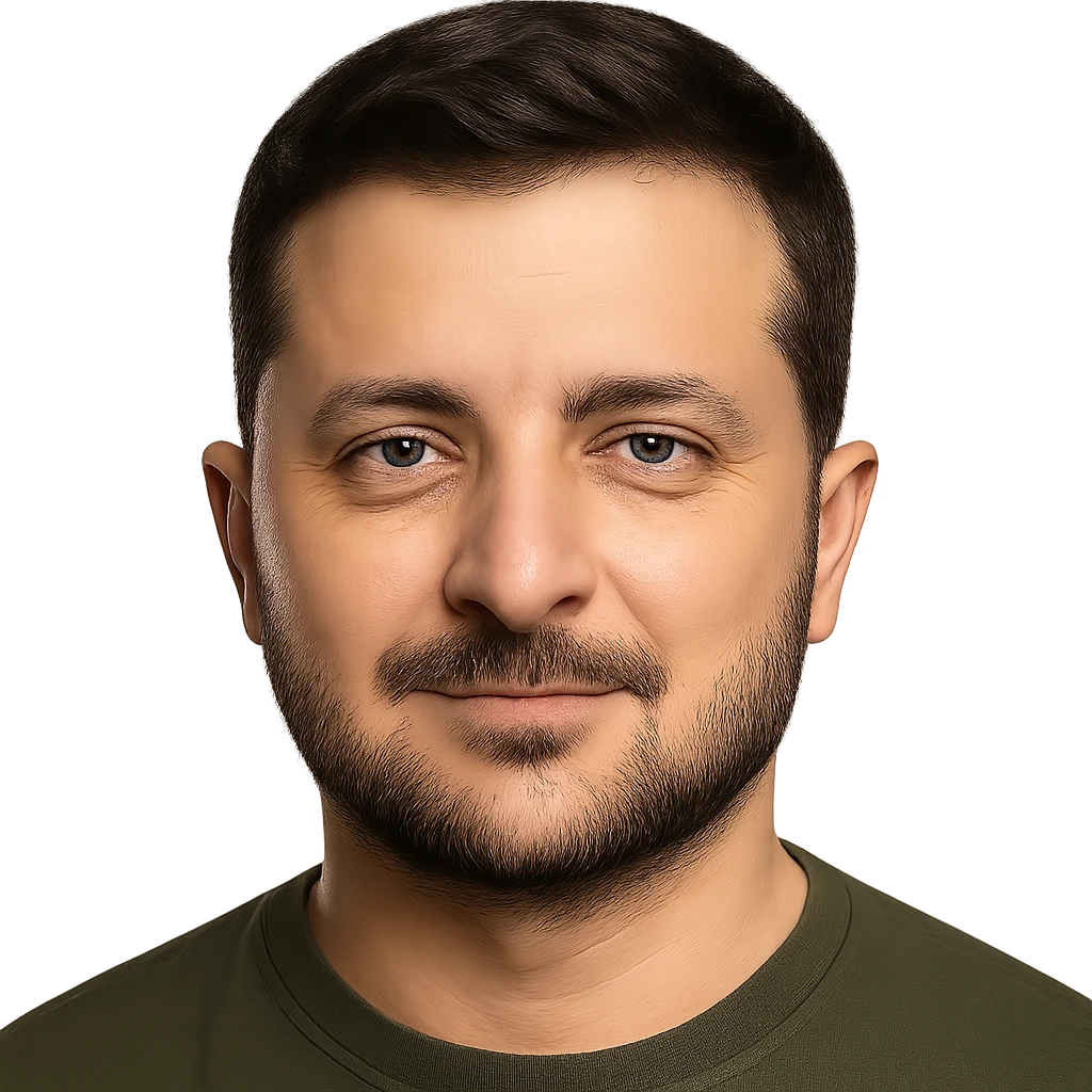 photorealistic emoji style portrait of Vladimir Zelensky with a confident expression emoji