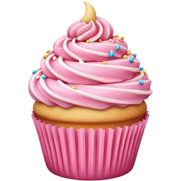 Cupcake with pink icing emoji