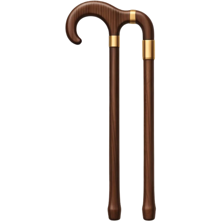 Wooden Walking can black emoji