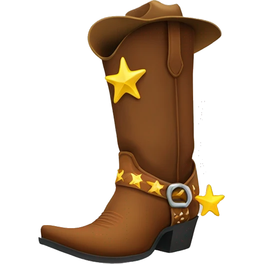 Cowboy boot with a star emoji