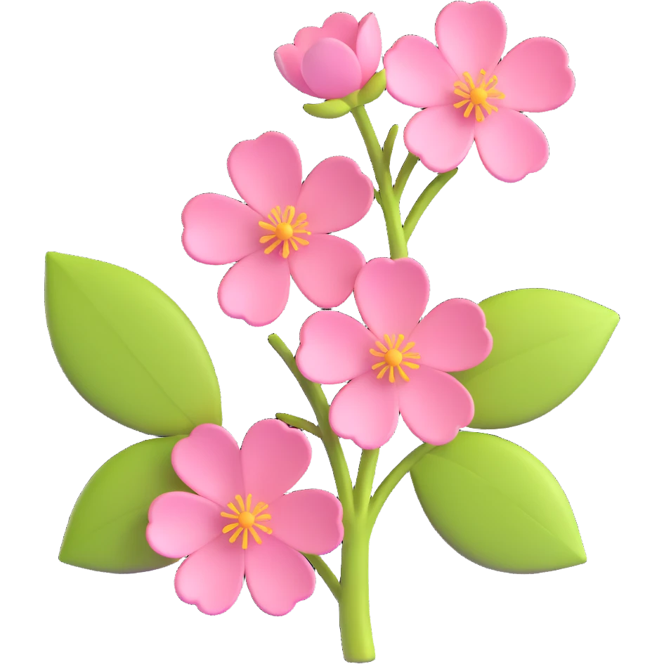 pink sakura cherry flower, remove background emoji