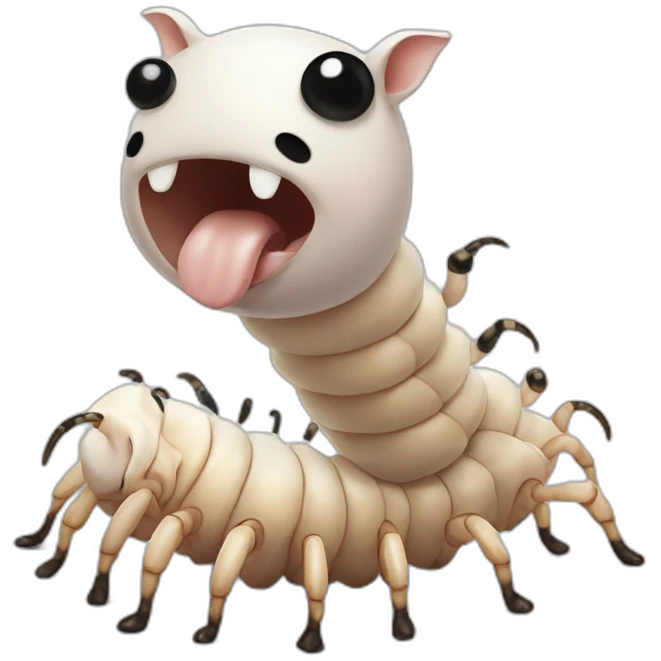 White pig centipede with black spots emoji