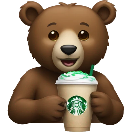 Bear drinking starbucks  emoji