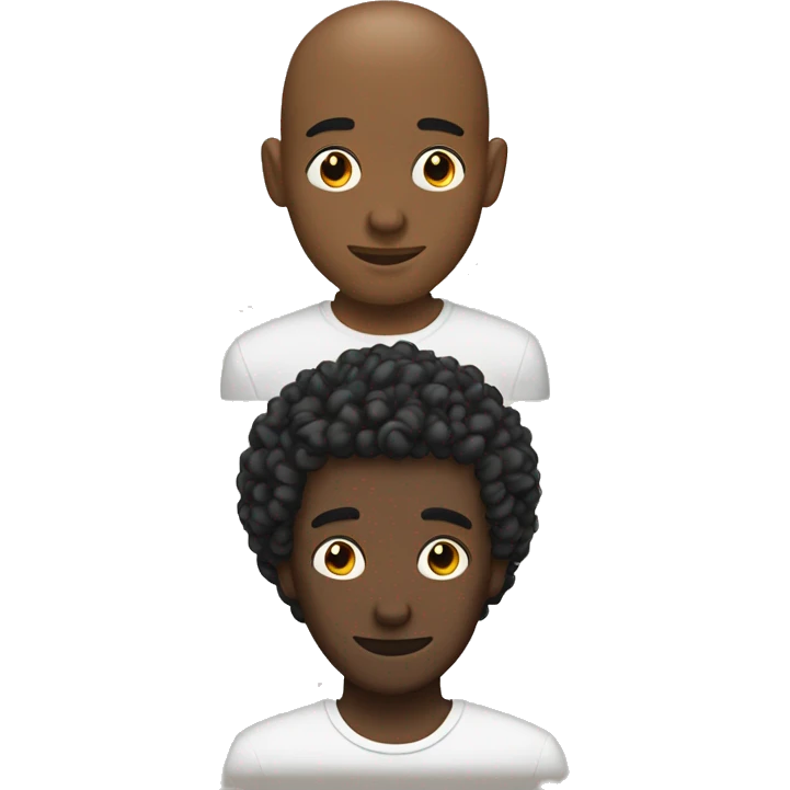  gay men black guys couple One bald One with curly hair.  emoji