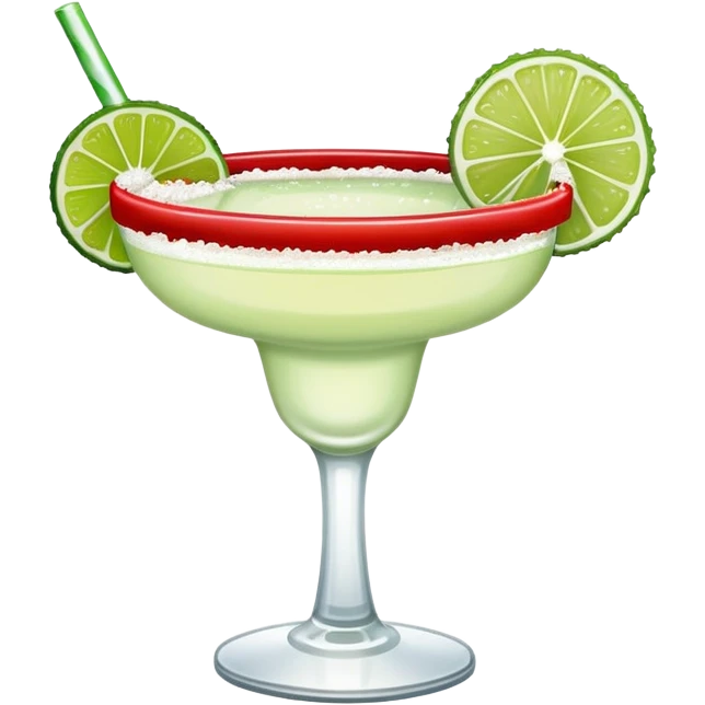 Margarita with a red salt rim emoji