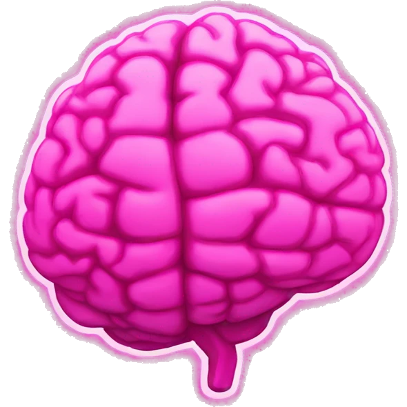 pink neon brain emoji