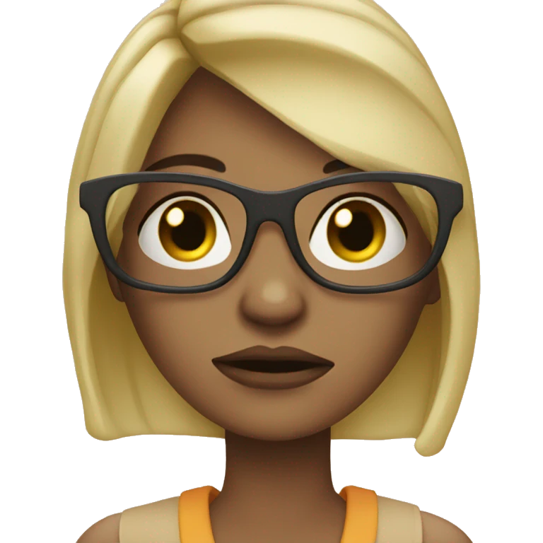 blonde girl with glasses unhappy emoji