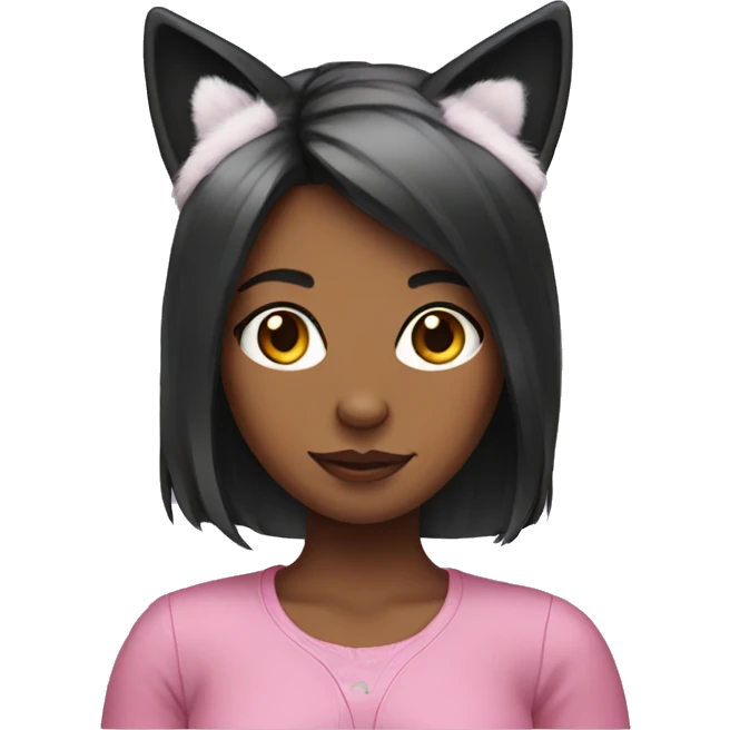 girl wearing cat ears  emoji