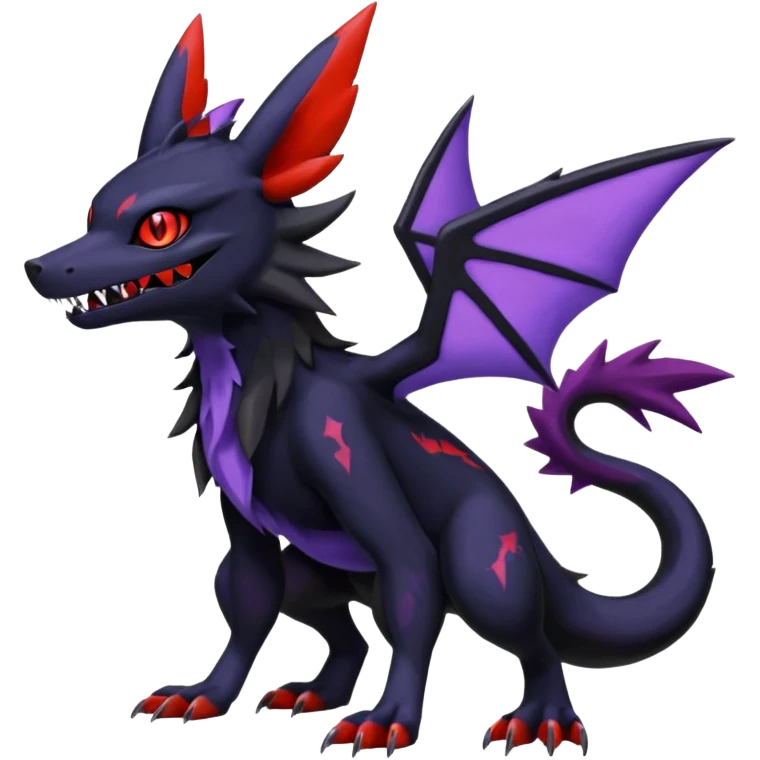 Spooky Nargacuga-Salandit-Umbreon-Noibat-Noivern-Silvally-Pokémon-Fakémon-fusion (full body) emoji