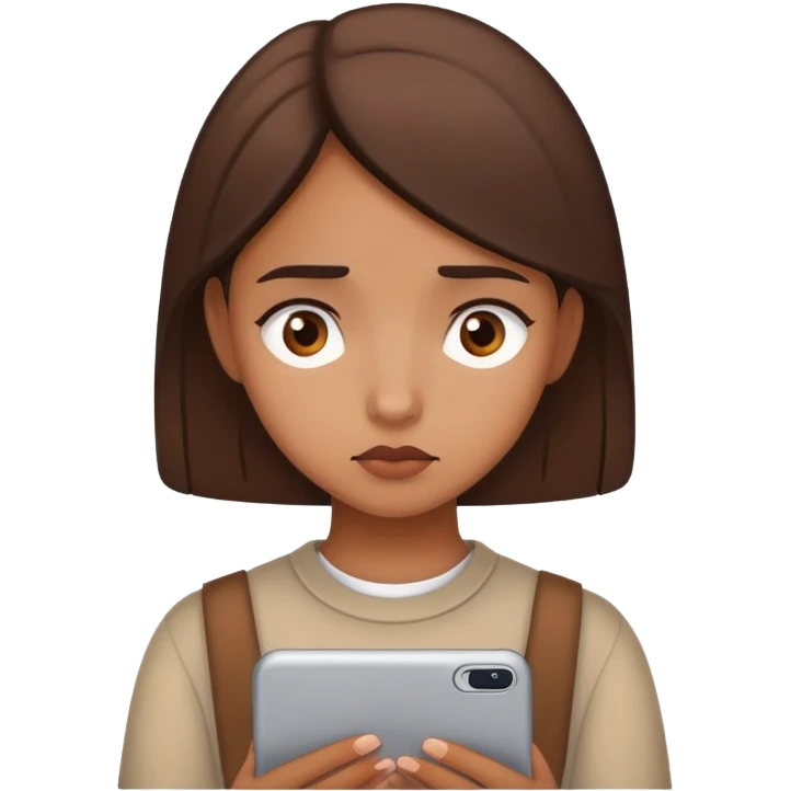brown girl ignoring emoji
